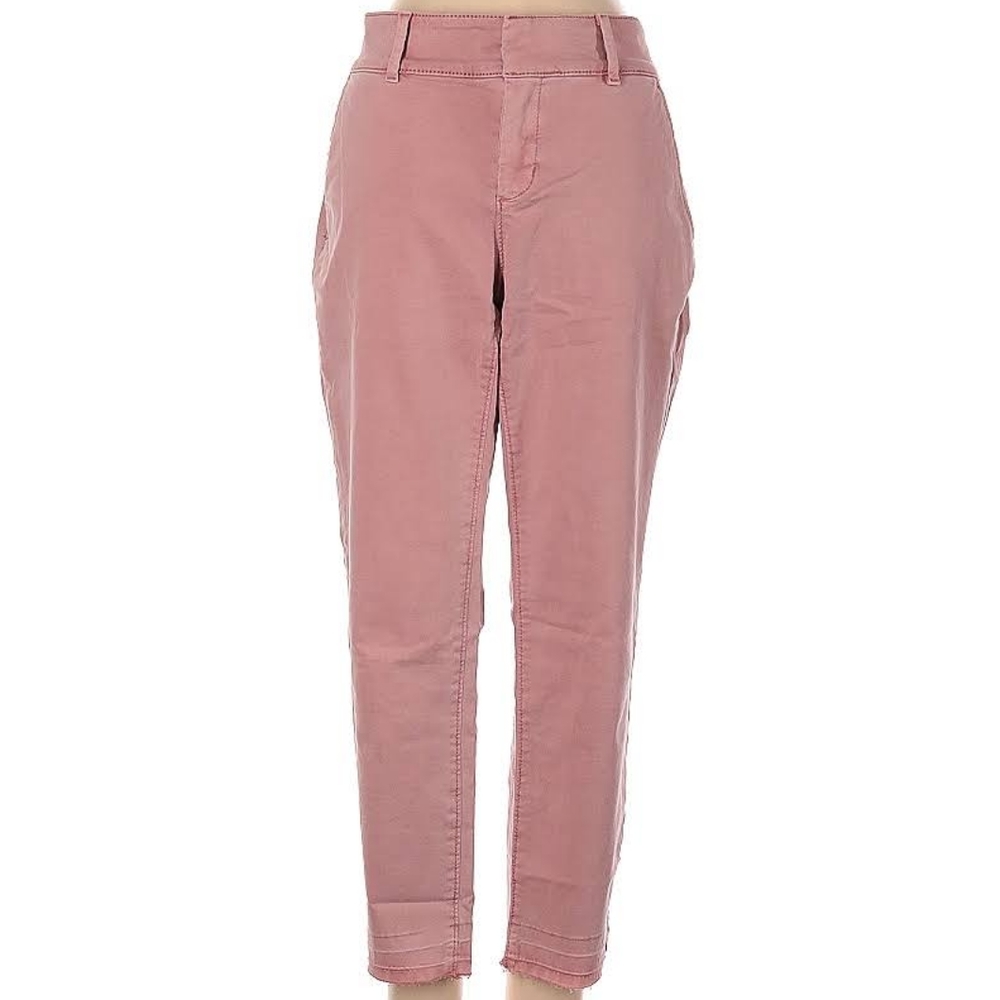 LOFT Pink Fringe Hem Khaki Pants Sz 0